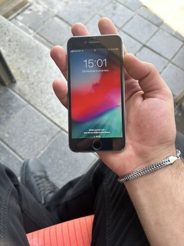 en ucuz iphone x: IPhone 6, 16 ГБ, White Titanium, Отпечаток пальца