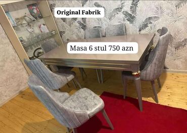 Dolablar: Qonaq otağı üçün, Yeni, Açılan, Dördbucaq masa, 6 stul