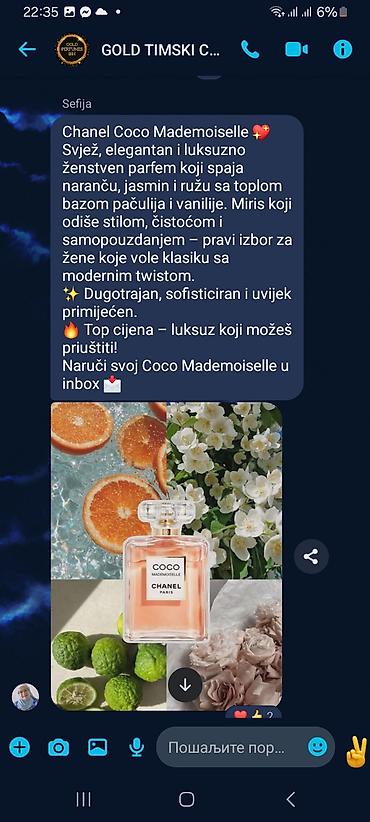 Parfemi: Parfemi – cjenovnik i odabrani mirisi Veličine i cijene: - 30 ml – — 5