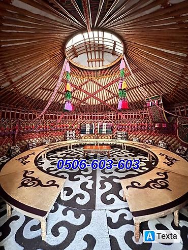 Аренда юрт: Аренда юрты, Каркас Деревянный, 85 баш, Стол — 7