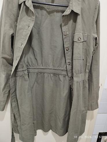 tunike prodaja: Odlična H&M maslinasto zelena košulja-haljina / vl 38 sa — 10