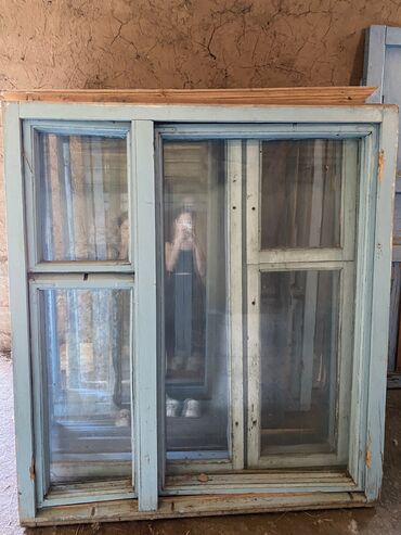 деревянные двери: Деревянное окно, Глухое, цвет - Голубой, Б/у, Самовывоз