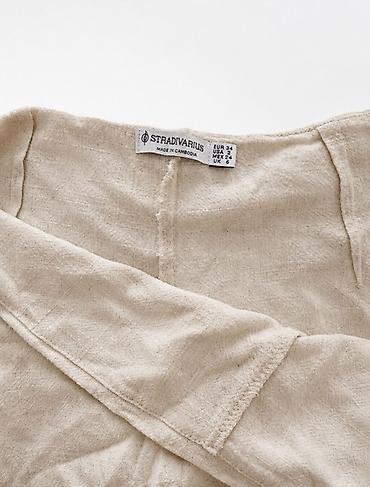 saçaqlı qadın ətəkləri: Mini Ətək, Stradivarius, Kətan, XS — 2