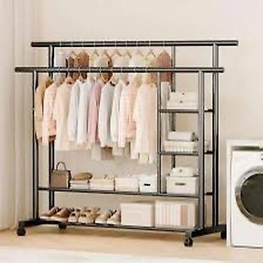 divan pulsuz: İki asqılı geyim və saxlama rəfi (Double-Rod Storage Rack). Ölçüləri — 1