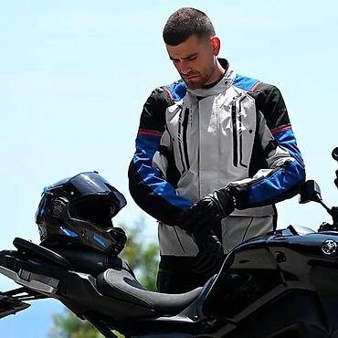 trcanje: LS2 motocyklistička touring/adventure jakna – siva/crna sa plavim i — 5