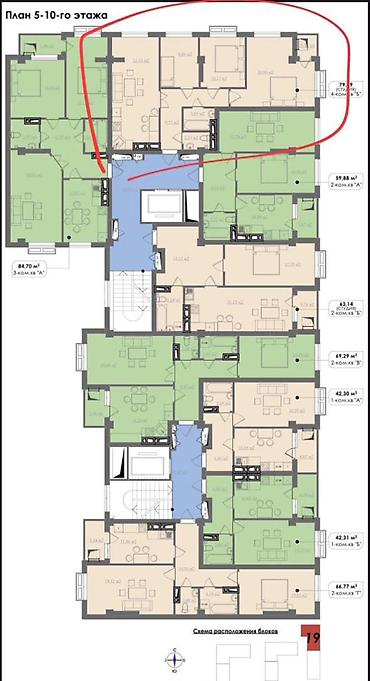 Недвижимость: 4 комнаты, 79 м², Технопарк Элитка, 9 этаж, ПСО (под самоотделку) — 3