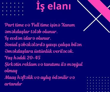 dırnaq ustası işi axtarıram: İş elanı: Part-time və ya full-time əsasında xanım əməkdaşlar