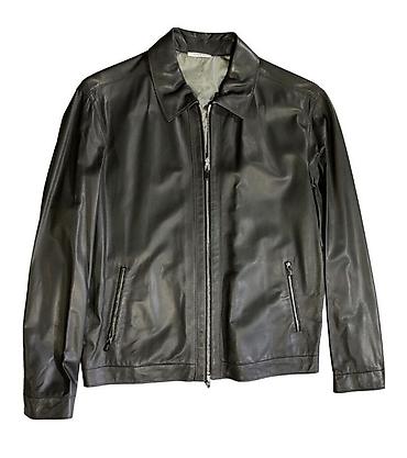 Kožne jakne: Ermenegildo Zegna Black Lambskin Gray Techno Reversible bomber jacket — 1