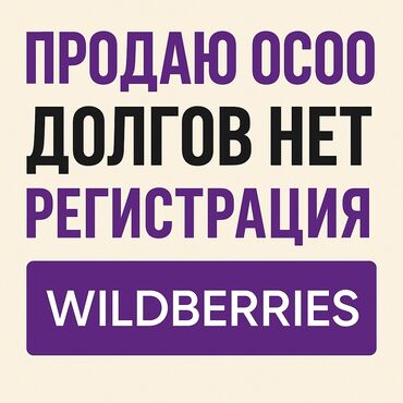 серебро обмен: Продам готовый ОсОО + аккаунт Wildberries Продаю ОсОО без долгов и