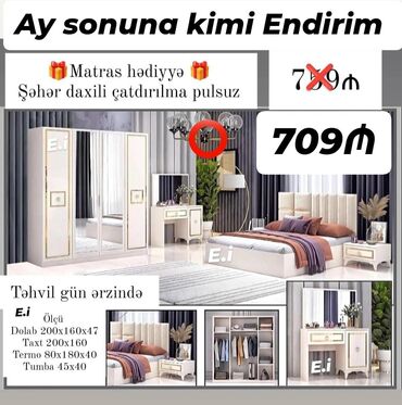 tek neferlik krovat: *Yataq dəsti / Yataq otağı mebeli 709 AZN 💥* ✔️Rəng seçimi var ✔️