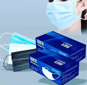 Обои: Tibbi Üçqat Maska Baer Tibbi maska üçqat AĞ/MAVİ “Baer” – 4 AZN / 50