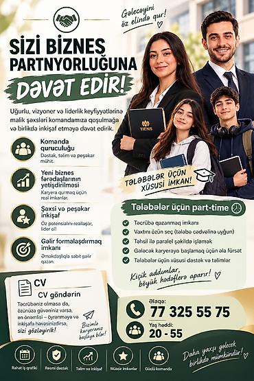 promouter vakansiya 2026: Biznes partnyorluğu üçün komanda axtarılır – tələbələr də müraciət edə — 1