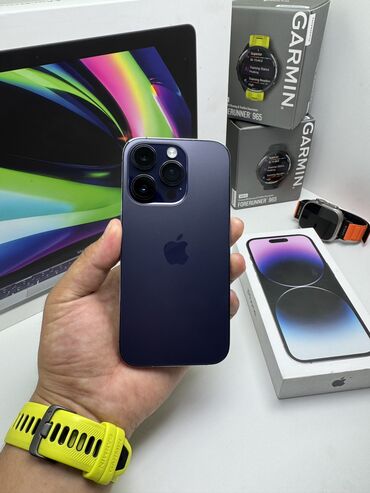 плисос ош: IPhone 14 Pro, Б/у, 256 ГБ, Зарядное устройство, Защитное стекло, Чехол, В рассрочку, 90 %
