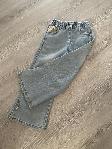 Детская одежда и обувь: Uşaq üçün cins şalvar - Rəng: açıq mavi (light wash) - Model: geniş — 3