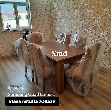 Masa və oturacaq dəstləri: Masa və 6 stul dəsti - Komplekt: 1 yemək masası + 6 ədəd stul - — 5