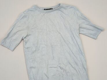 błękitna eleganckie bluzki: T-shirt, M, stan - Dobry