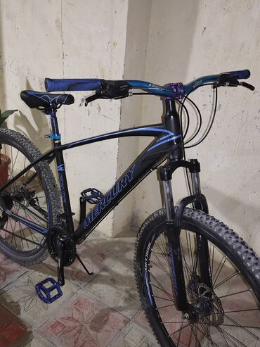İdman velosipedləri: Mercury dağ velosipedi - Rəng: qara-mavi dizayn, MERCURY loqolu -