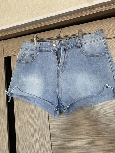 женские джинсовые шорты с рваными краями: Юбка-шорты, Короткая модель, Лето, Китай, S (EU 36), M (EU 38), L (EU 40)
