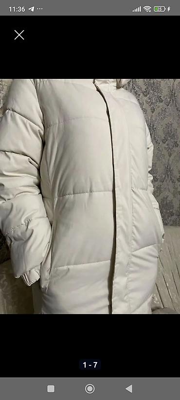 зимние пальто: Пуховик, По колено, С капюшоном, XL — 3