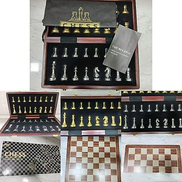 Şahmatlar: Metal fiqurlu taxta şahmat dəsti ♟️ Premium Metal Fiqurlu Şahmat — 1
