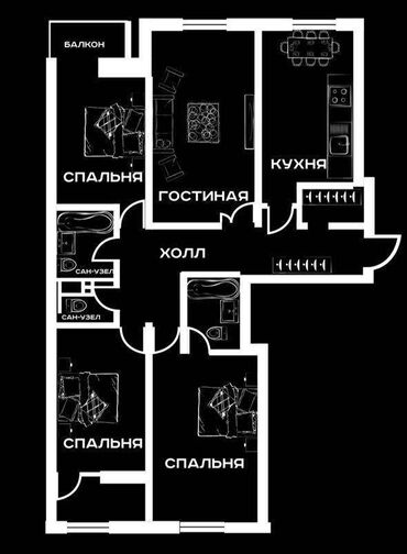 Продажа квартир: 4 комнаты, 121 м², Элитка, 2 этаж, ПСО (под самоотделку)