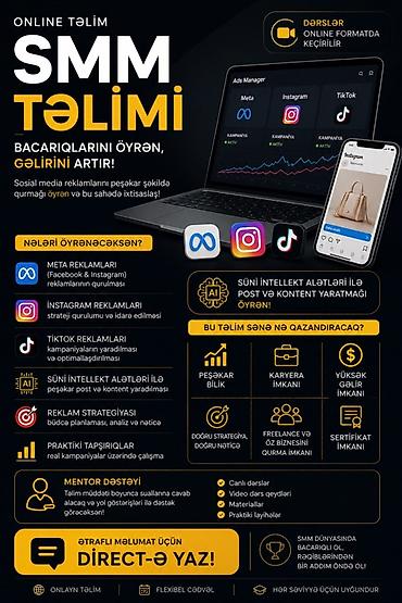 onlayn smm vakansiya: ONLINE SMM TƏLİMİ Sosial media sahəsində peşəkar olmaq və gəlir — 1