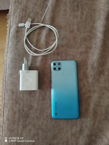 İnformatika: Realme C25Y, 128 GB, rəng - Mavi, Sensor, Barmaq izi, Simsiz şarj