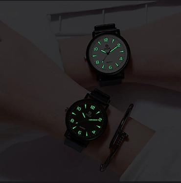 gun eynəyi: Xanımlar və bəylər üçün Fosfor İşıqlı Minimalist Moda Kvars Saatı — 3