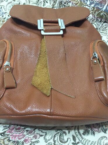 Rukzaklar: Стильный рюкзак из натуральной кожи, цвет рыжий, в отличном состоянии — 11