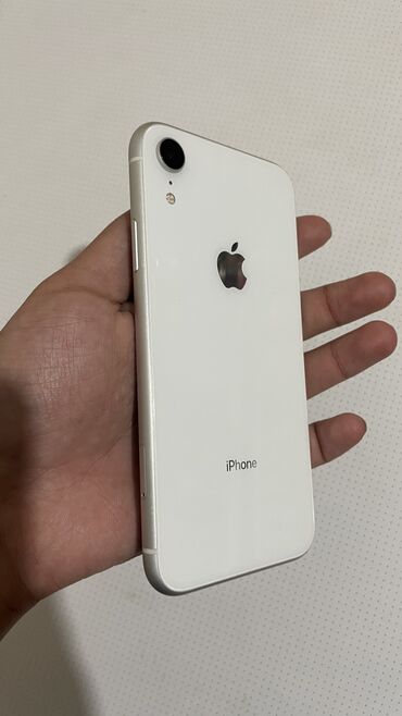 id: IPhone Xr, Б/у, 128 ГБ, Белый, Защитное стекло, Чехол, 80 %