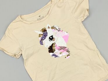 obcisły top z długim rękawem: T-shirt, H&M, 10 years, 134-140 cm, condition - Perfect