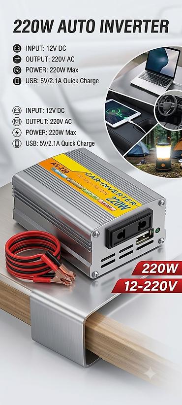220 v 12 v dönüştürücü: Yeni Inverter, 100-300 Vt, 12 - 220 volt, Pulsuz çatdırılma — 1