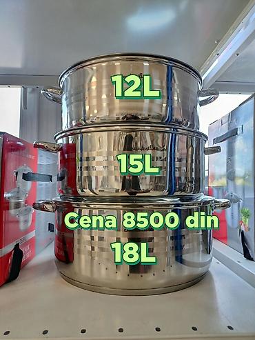 Set inox šerpi – 12L, 15L i 18L - Materijal: nerđajući čelik (inox)