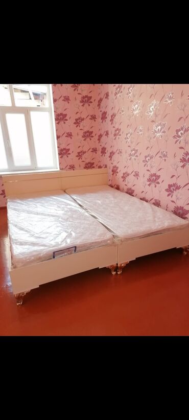 Кровати на заказ: Односпальная кровать, Без подьемного механизма, Платный матрас, Без выдвижных ящиков, Азербайджан, Дерево