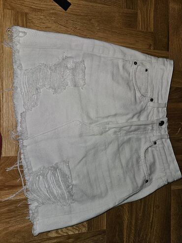 bela kozna suknja: S (EU 36), Mini, color - White