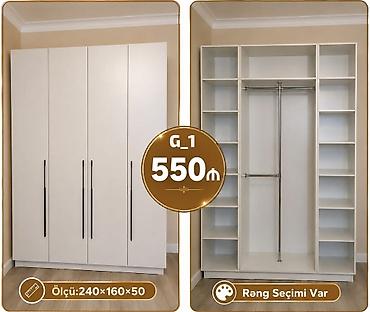 skaf kupe modelleri: Model: G_1 qarderob - Ölçü: 240 × 160 × 50 sm - Material: hamar — 1