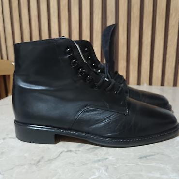 skechers lakovane patike: Muške kožne čizme – klasičan crni model, br. 9 (EU 43) - Materijal — 1