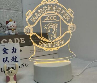 Stol lampaları: Futbol klublarının loqolu LED masa lampaları - Dizayn: şəffaf akril — 9
