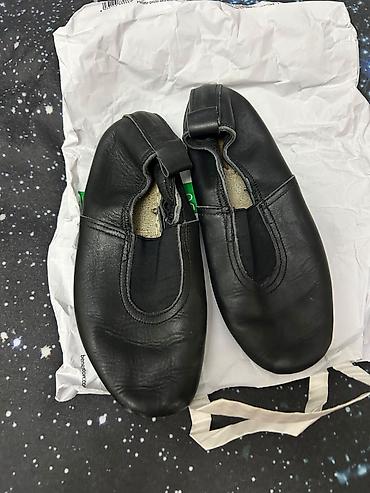 Rəqs ayaqqabıları: Qara rəngli rəqs/ritmika üçün yumşaq dəridən slip-on ayaqqabı 36 — 3
