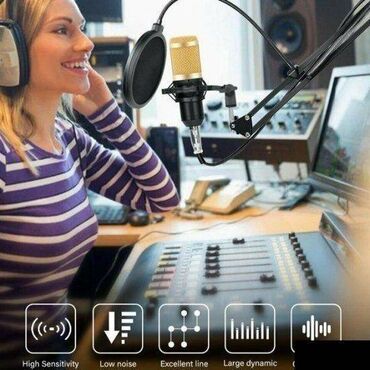 Ostali kućni aparati: Studijski Kondenzatorski Mikrofon BM800 +stalak+pop Na prodaju — 10