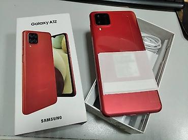 Техника и электроника: Samsung Galaxy A12, 32 ГБ, цвет - Красный, Сенсорный, Отпечаток пальца, Две SIM карты — 1