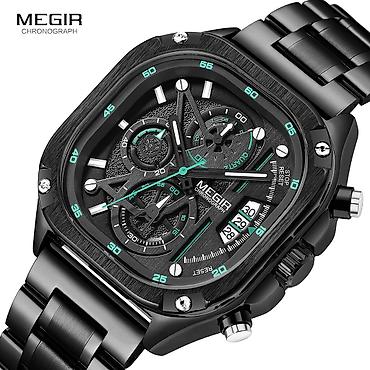 Aksesuarlar: MEGIR Chronograph kişi qol saatı - Brend: MEGIR - Funksiyalar — 10