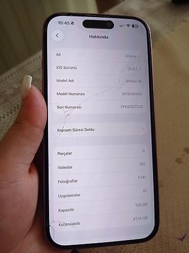 90 pil: IPhone 16, 128 GB, Face ID — 1