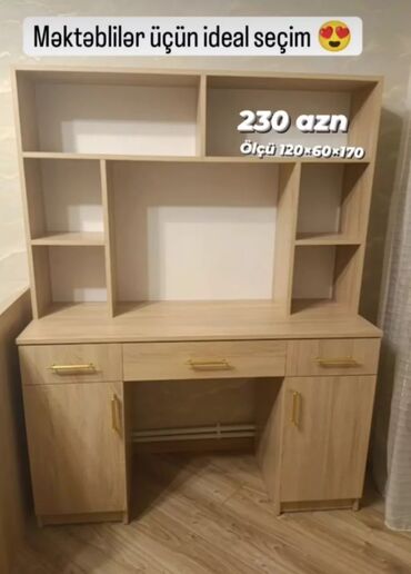 Uşaq masaları: Oğlan və qız üçün, Yeni, Siyirməli, Yazı masası, Stulsuz — 11