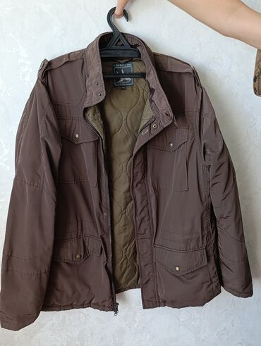 пальто чёрное: Мужская куртка, XL (EU 42), Б/у, цвет - Коричневый, Самовывоз, Платная доставка