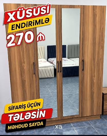 hesir stol stul: Xüsusi endirimlə qarderob – 270 ₼ Taxta teksturalı, 4 qapılı — 1