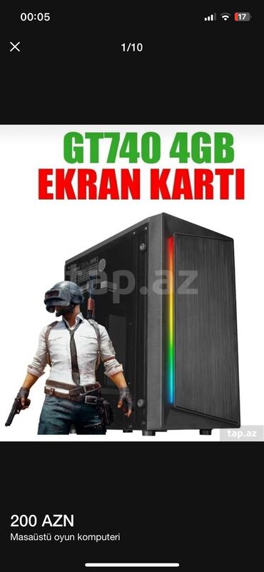 komputer işləri: Salam masaüstü komputer satılır. Əla vəziyətdədir çox oyunu götürür