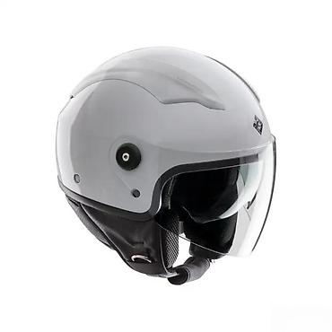 Oprema za bicikliste: Otvorena moto kaciga – bela, urbano/skarlet dizajn - Tip — 1