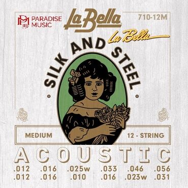 bas gitara: LA BELLA akustik gitara üçün simlər. Simli alətlər üçün Amerika