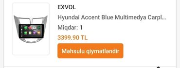 Tavalar: Hundai accent ucun alinib. Androiddir. 220m almiwam. Bir leke ciziq